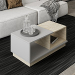 Kavos staliukas Asir Travertine, 90x36x45 cm, pilkas