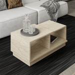 Kavos staliukas Asir Travertine, 90x36x45 cm, rudas