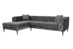 Minkštas kampas Atelier del Sofa Como Eco Left, pilkas/juodas