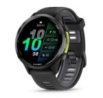 Garmin Forerunner® 970 Carbon Grey DLC Titanium with Black Case and Black/Translucent Whitestone Band