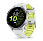 Garmin Forerunner® 970 Titanium with Whitestone Case and Whitestone/Translucent Amp Yellow Band