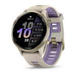 Garmin Forerunner® 970 Soft Gold Titanium with French Grey Case and French Grey/Translucent Indigo Band