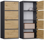 Komoda TopEShop Alma, pilka/ruda