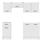 Virtuvės baldų komplektas Black Red White Sara Line, 180 cm, baltas