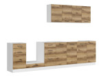 9-ių dalių virtuvės baldų komplektas Junona Line, 300 cm, rudas