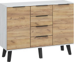 Komoda Sven 2D4S, balta/ruda