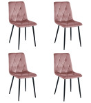 4-ių kėdžių komplektas Leobert Libra, rožinis/juodas