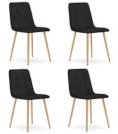 4-ių kėdžių komplektas Leobert Kara, juodas