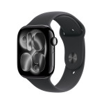 Apple Watch Series 11 GPS 42mm Jet Black Aluminium Case with Black Sport Band - S/M - MEQT4ET/A
