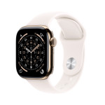 Apple Watch Series 11 GPS + Cellular 42mm Gold Titanium Case with Light Blush Sport Band - M/L - MF8X4ET/A
