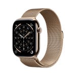 Apple Watch Series 11 GPS + Cellular 42mm Gold Titanium Case with Gold Milanese Loop - MF8Y4ET/A