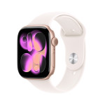 Apple Watch Series 11 GPS + Cellular 46mm Rose Gold Aluminium Case with Light Blush Sport Band - S/M - MFCG4ET/A