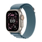 Apple Watch Ultra 3 GPS + Cellular 49mm Natural Titanium Case with Light Blue Alpine Loop - Medium - MEWM4ET/A