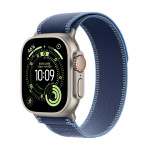 Apple Watch Ultra 3 GPS + Cellular 49mm Natural Titanium Case with Blue/Bright Blue Trail Loop - S/M - MEWR4ET/A