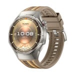 Huawei WATCH GT6 Pro 46 mm titano lydinio dėklas su smėlio spalvos austu dirželiu, smėlio spalvos