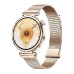 „Huawei Watch GT6 41mm“ auksinis nerūdijančio plieno korpusas su auksiniu Milano dirželiu, auksinis