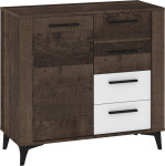 Komoda Meblocross Sigma SIG-02, tamsiai ruda/balta