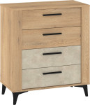 Komoda Meblocross Sigma SIG-05, ruda/smėlio spalvos