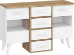 Komoda Nordis 4SW, šviesiai ruda/balta