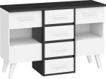 Komoda Nordis 4SW, juoda/balta