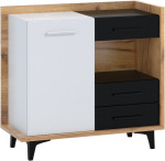 Komoda Meblocross Box 01 1D3S, šviesiai ruda/balta