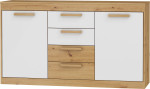 Komoda Meblocross Maximus 2D4S, ąžuolo/baltos spalvos