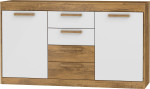 Komoda Meblocross Maximus 2D4S, tamsaus ąžuolo/baltos spalvos