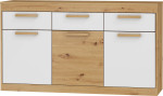 Komoda Meblocross Maximus 3D3S, ąžuolo/baltos spalvos