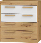 Komoda Meblocross Maximus 4S, ąžuolo/baltos spalvos