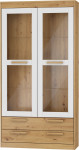 Vitrina Meblocross Maximus 2S, ąžuolo/baltos spalvos