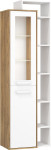 Vitrina Meblocross Rio P1D, tamsaus ąžuolo/baltos spalvos