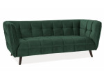 Trivietė aksominė sofa Signal Meble Castello 3, tamsiai žalia