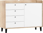 Komoda Meblocross Dolce Dol-03 1D4S, ąžuolo spalvos/balta