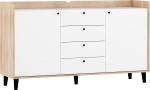 Komoda Meblocross Dolce Dol-06 2D4S, ąžuolo spalvos/balta