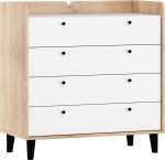 Komoda Meblocross Dolce Dol-07 4S, ąžuolo spalvos/balta