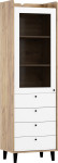 Vitrina Meblocross Dolce Dol-27 4S, šviesiai ruda/balta