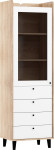 Vitrina Meblocross Dolce Dol-27 4S, ąžuolo spalvos/balta