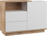 Komoda Meblocross Hybrid Hyb-03 1D2S, ąžuolo spalvos/balta