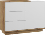 Komoda Meblocross Hybrid Hyb-04 1D3S, šviesiai ruda/balta