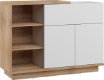 Komoda Meblocross Hybrid Hyb-06 2D1S, ąžuolo spalvos/balta