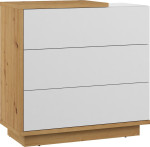 Komoda Meblocross Hybrid Hyb-09 3S, ruda/balta