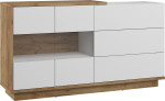 Komoda Meblocross Hybrid Hyb-10 3SW, šviesiai ruda/balta