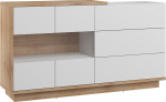 Komoda Meblocross Hybrid Hyb-10 3SW, ąžuolo spalvos/balta