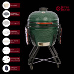 Keraminė kepsninė TunaBone Kamado classic XL, 66 cm, žalia