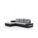 Kairinė kampinė sofa Eltap Ottavio, pilkas/juodas