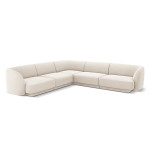 Aksominė simetrinė kampinė sofa Micadoni Miley, 252 x 252 x 74, balta