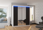 Spinta su LED apšvietimu Balance 180, juoda/balta