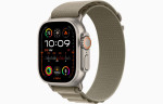 Apple Watch Ultra 2 GPS + Cellular, 49mm Titanium Case with Olive Alpine Loop - Small MREX3EL/A