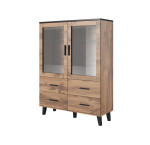 Vitrina Halmar Lotta 120, ruda/juoda