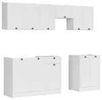 7-ių dalių virtuvės baldų komplektas Black Red White Junona Line, baltas